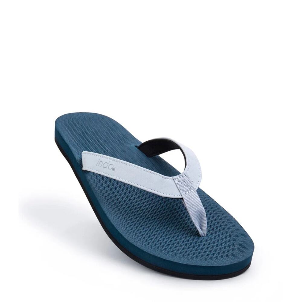 Indosole ESSNTLS Flip Flop Sandals Womens 10-11 Blue Two Tone Eco-friendly Vegan